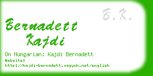 bernadett kajdi business card